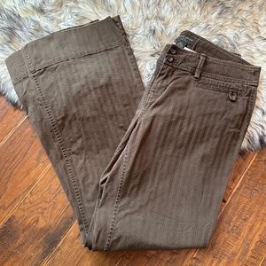Banana Republic Women's Brown Vintage Distressed Pinstripe Wide Leg Jean Pant 8